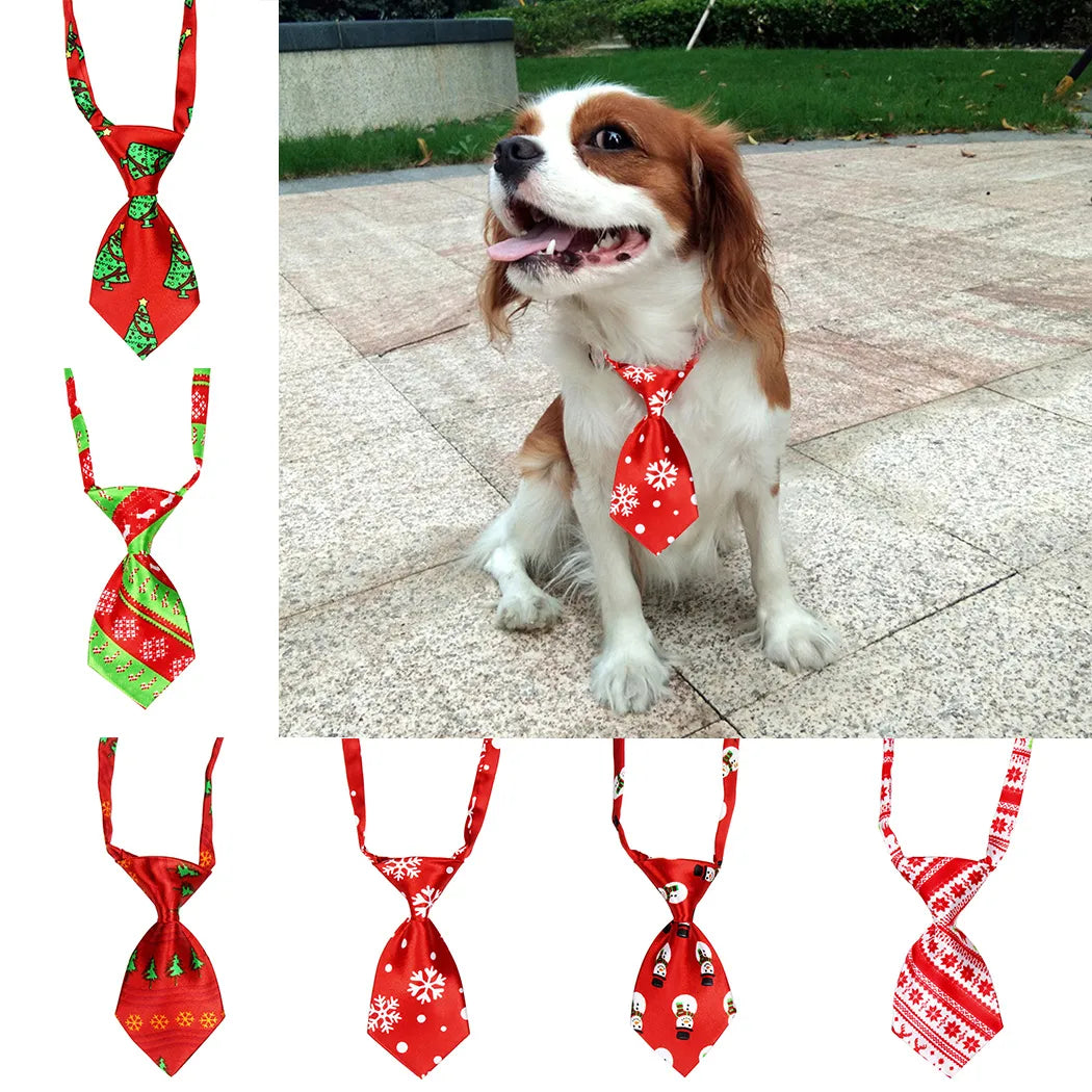 Christmas Neck Tie Adjustable Cute Cartoon Printed Dog Cat Pet Tie Puppy Toy Grooming Bow Tie Necktie Clothes Dropshipping