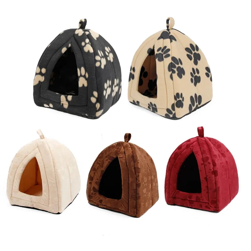 Drop shipping Foldable Pet Cat Cave House Cat Kitten Bed Cama Para Cachorro Soft Dog House Cat Dogs Home Shape Red Green