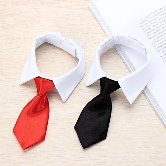 Pet Dog Cat Formal Necktie Tuxedo Bow Tie Black and Red Collar for Dog Cat Pet Accessories Suit for small medium dogs and cats