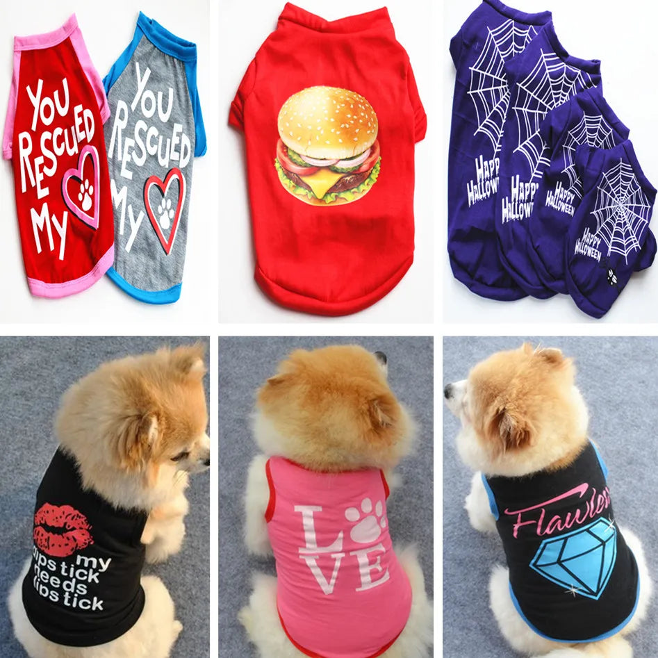 Summer Pet Dog Clothes For Dogs Pets Clothing Cotton Dog Costume Pets Products Pet Cat Clothes For Small Medium Dog Chihuahua