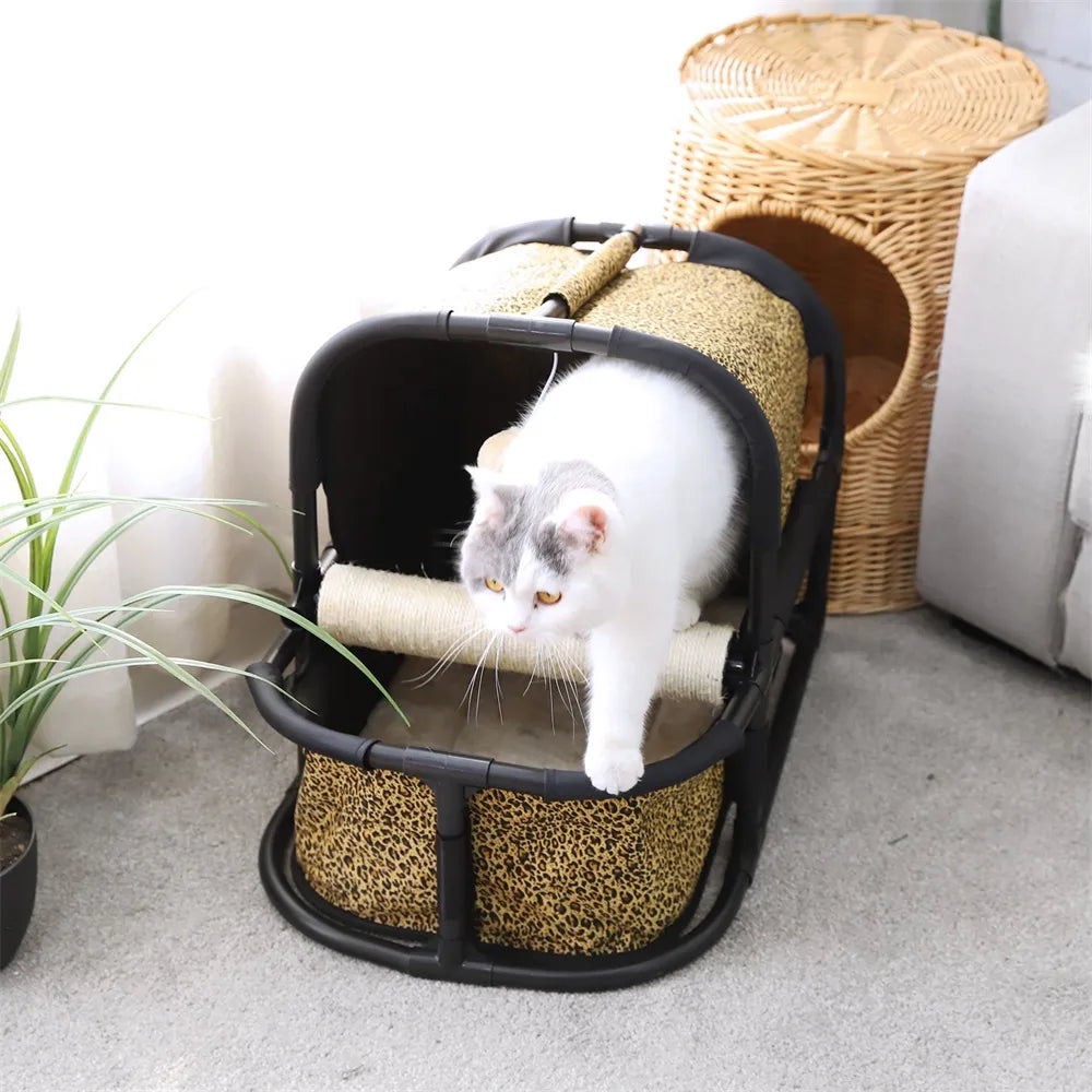 Foldable Luxury Pets Cats Litter Beds House Multifunctional Cat Nest Detachable Jumping Board Tent for Cats Kitten Kennel House