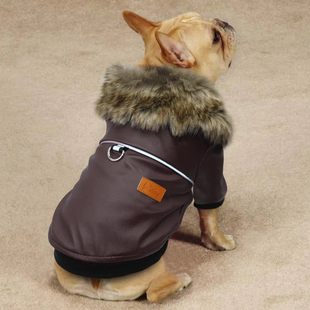 Waterproof Dog Clothes Leather Coat Winter Dog Jacket Coat for Small Dogs Pets Pug French Bulldog Schnauzer Roupa Cachorro