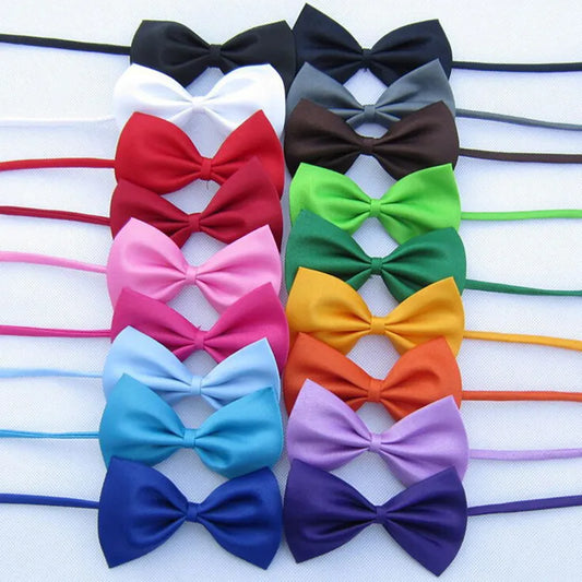 100pcs/lot Pet Christmas Gift For Dog Cute Bow Tie Cat Neck Tie Pet Grooming Accessories 20 Colors Adjustable Bows For Neck