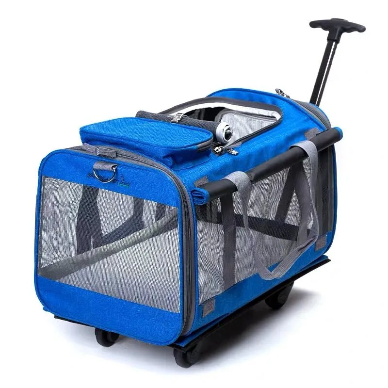 New Foldable pet Rolling Luggage Spinner Cat and dog Suitcase on Wheels 20 inch Carry on handbag Trolley pets Travel Bags