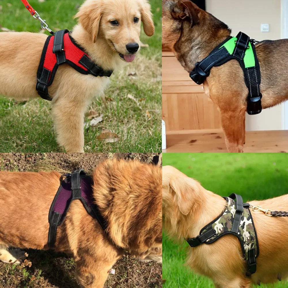 Reflective Pets Dogs Harness Dog Collar Harnesses for Big Dogs Leash Adjustable Harness for Large Small Dog Muzzle Vest Pitbull