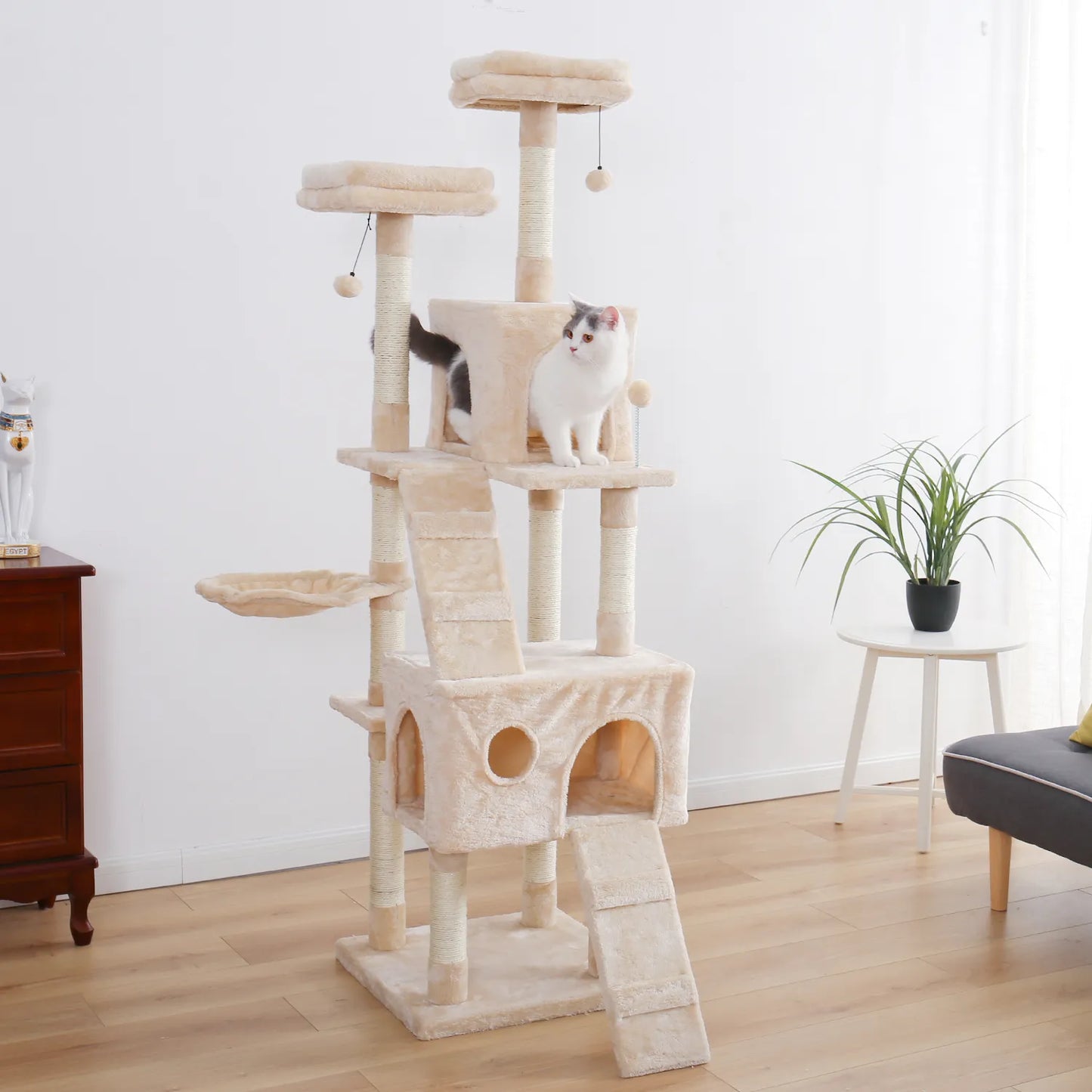 Domestic Delivery Cat Pet Furniture Cat Toy House Scratching Wood House Toy Pet Cat Jumping Toy Climbing Frame Scratching Post