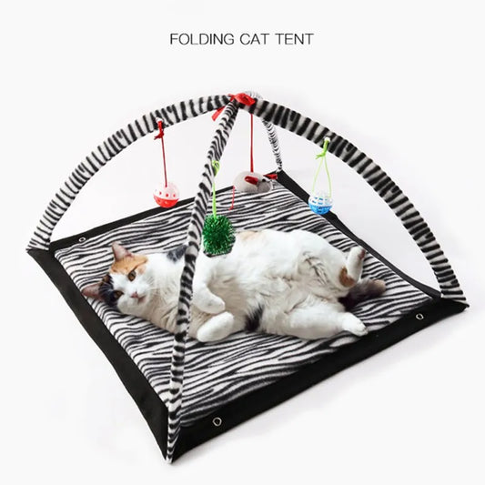 Pet Cat Tent Dog Bed Cat Toy House Portable Foldable Pet Teepee Toy Mobile Activity Pets Play Bed Cat Play Mat Blanket