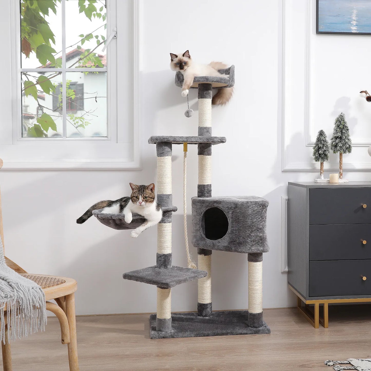 Cat's Tree Tower Condo Scratcher Home Furniture Pets House Hammock Cats Climbing Furniture Pets House Hammock Cat's Tree Tower