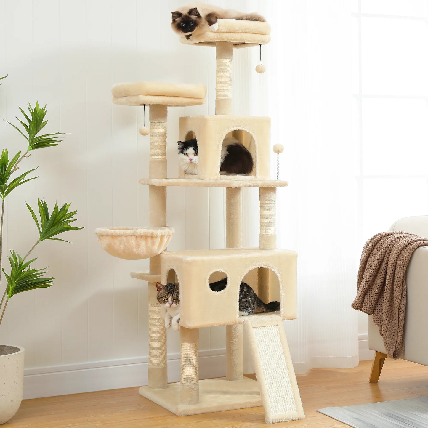 Cat's Tree Tower Condo Scratcher Home Furniture Pets House Hammock Cats Climbing Furniture Pets House Hammock Cat's Tree Tower