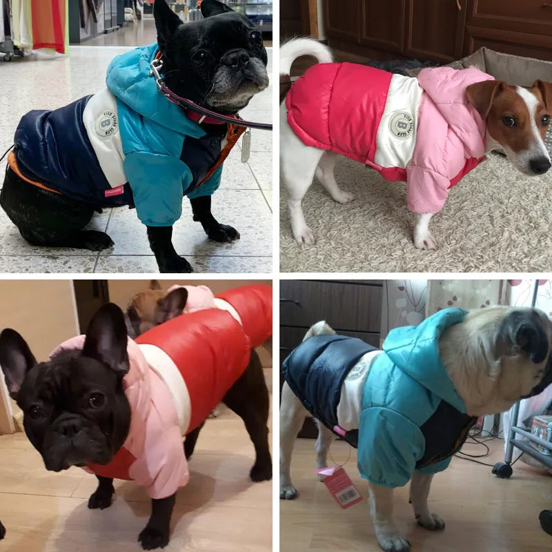 Waterproof Big Dog Down Jacket Winter Warm Dog Clothes for Small Medium Large Dogs French Bulldog Pug Hooded Coat Pets Clothing
