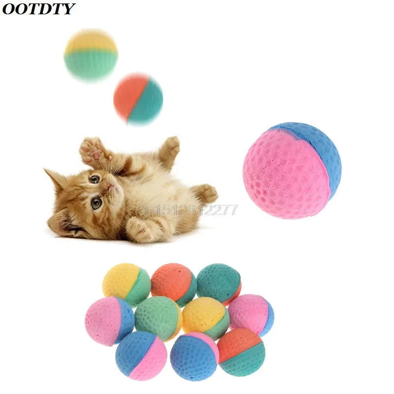 10 Pcs Pet Toy Latex Balls Colorful Chew For Dogs Cats Puppy Kitten Soft Elastic Dropshipping