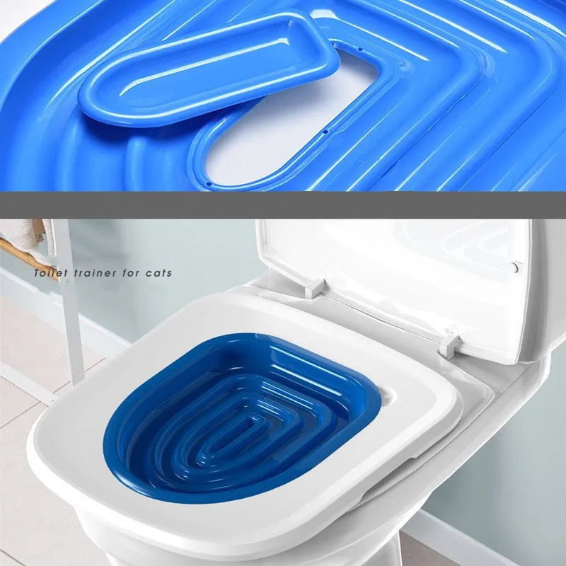 2022 Upgrade Cat Toilet Trainer Reusable Training Toilet for Cats Plastic Training Set Cat Litter Box Mat Toilet Pet Accessaries