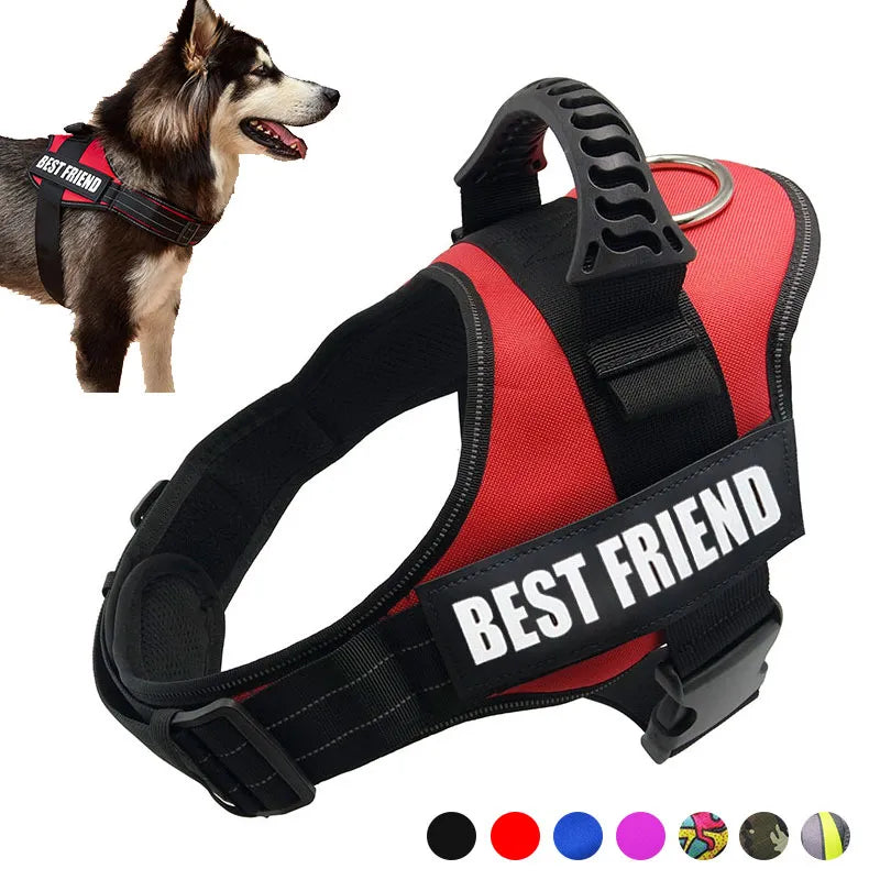 Dog Harness Service Dog K9 Reflective Harness Adjustable Nylon Collar Vest for Small Large Dogs Walking Running Pets Supplies