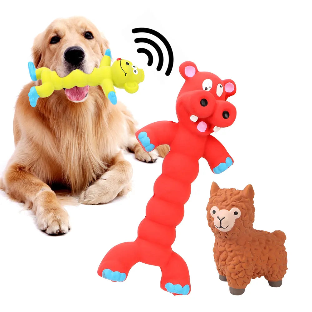 HOOMIN Puppy Pet Play Chew Toys Dogs Cats Cleaning Teeth Animal Shape Rubber Squeaky Sound Dog Toys Pets Supplies