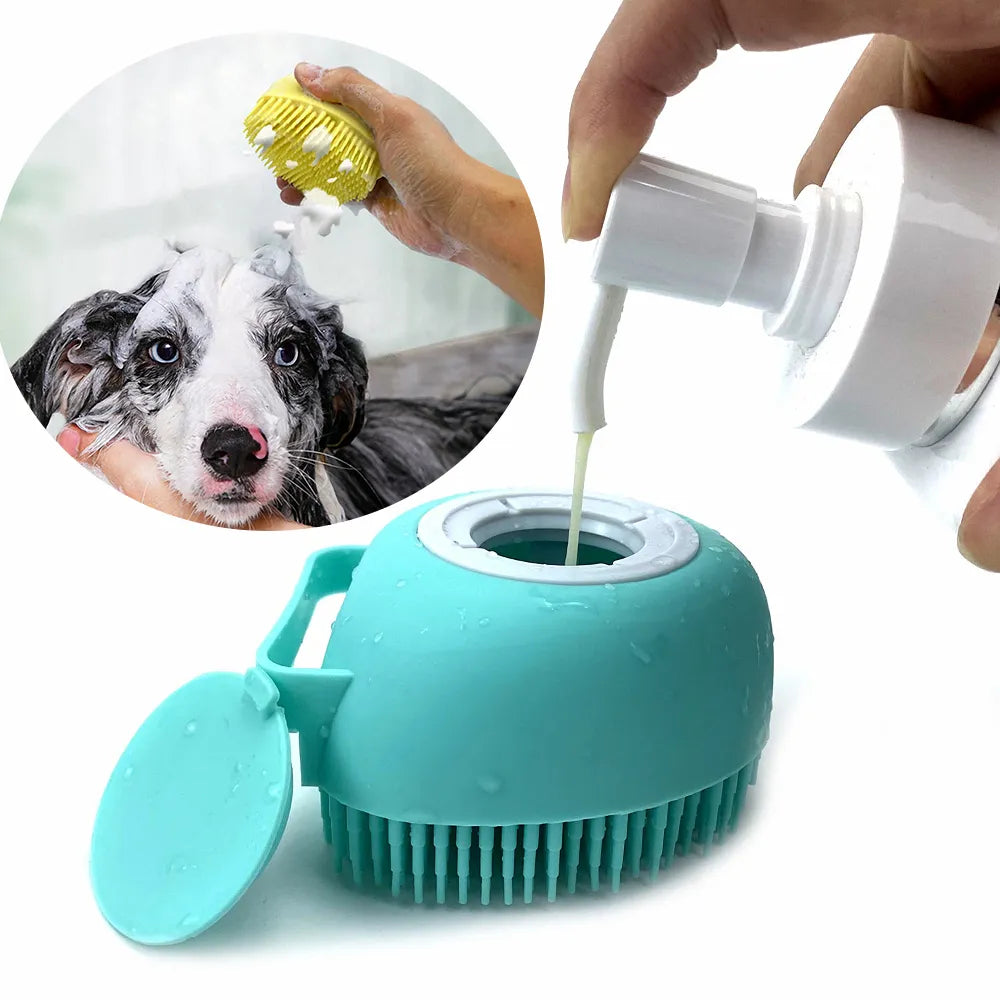 Heart-shaped Dog Wash Tools Bath Massage Gloves Brush Soft Safety Silicone Puppy Cat Pet Kitten Cleaning Brush Pet Supplies